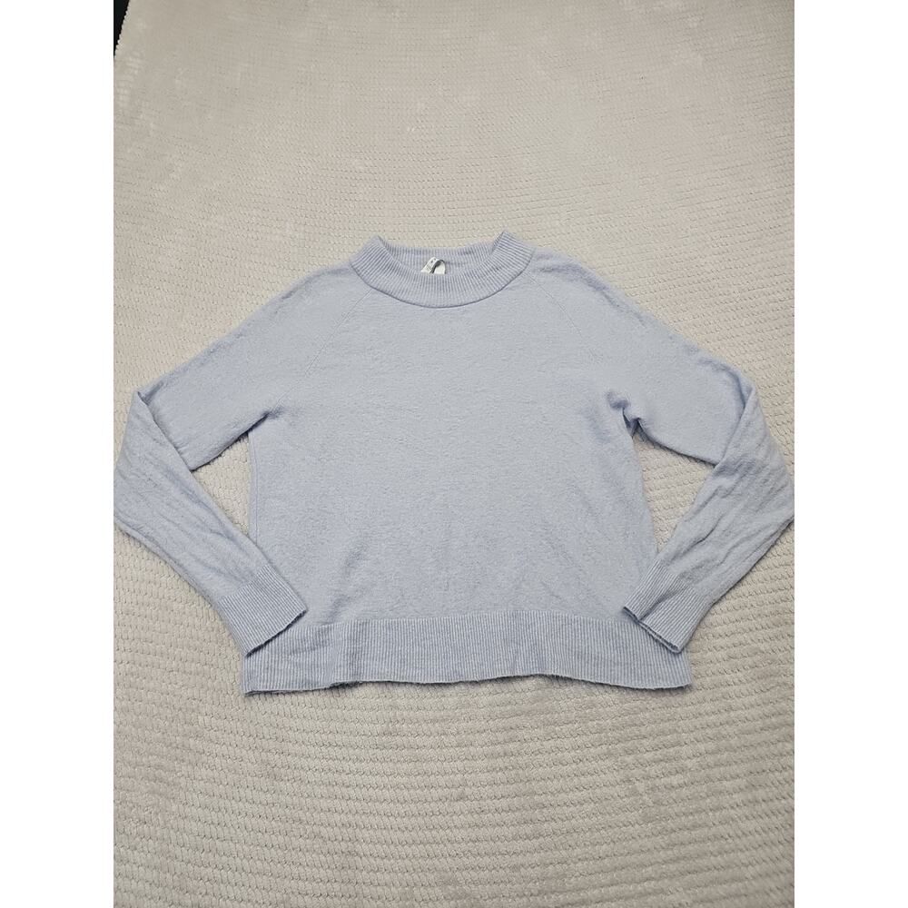 Athleta Sweater Womens Medium Hawthorn Crew Merino Fine Wool Blue